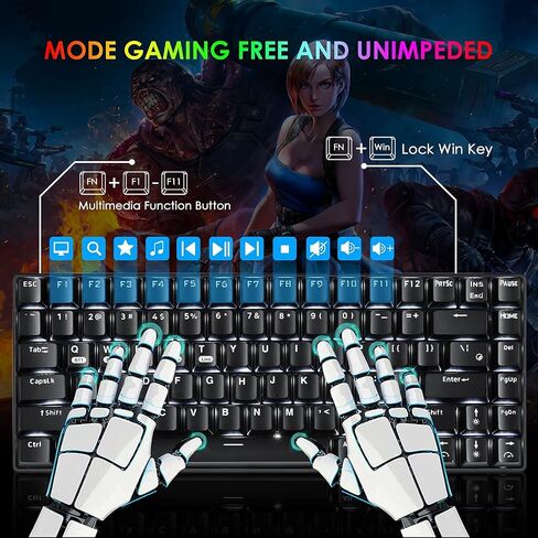 Wireless Mechanical Gaming Keyboard,2.4G/Type-C/Bluetooth Rechargeable Mini Keyboard with RGB Backlit,Red Switch,84 Keys Portable for Windows Mac Xbox Gamer,Easy to Carry on Trip in Saudi Arabia
