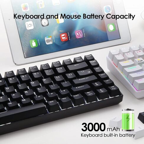 Wireless Mechanical Gaming Keyboard,2.4G/Type-C/Bluetooth Rechargeable Mini Keyboard with RGB Backlit,Red Switch,84 Keys Portable for Windows Mac Xbox Gamer,Easy to Carry on Trip in Saudi Arabia