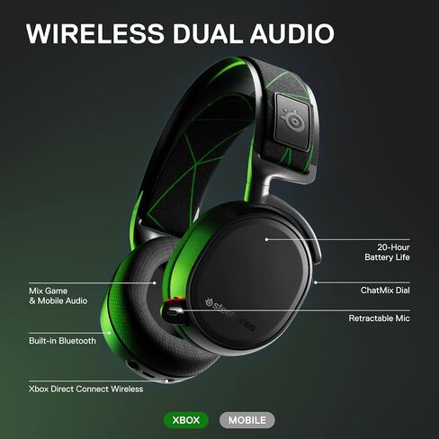 SteelSeries New Arctis Nova 7X Multi-Platform Gaming & Mobile Headset — Nova Acoustic System — Simultaneous Wireless 2.4GHz + Bluetooth — 38Hr Battery — USB-C — Xbox, PC, PS, Switch, Mobile in Kuwait