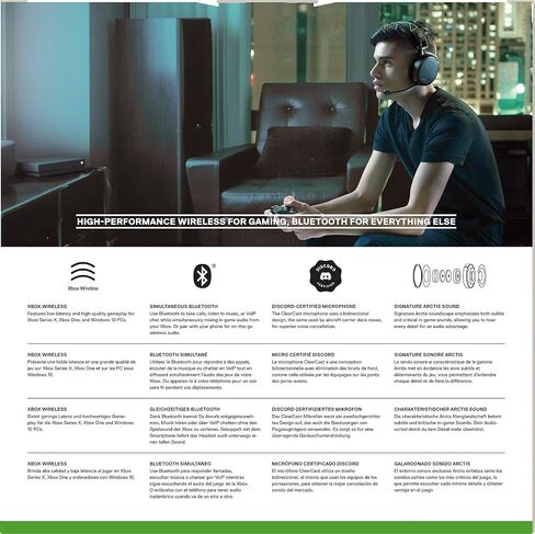 SteelSeries New Arctis Nova 7X Multi-Platform Gaming & Mobile Headset — Nova Acoustic System — Simultaneous Wireless 2.4GHz + Bluetooth — 38Hr Battery — USB-C — Xbox, PC, PS, Switch, Mobile in Kuwait