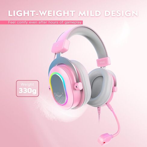 FIFINE Gaming Headset for PC-Wired Headphones with Microphone-7.1 Surround Sound Computer USB Headset for Laptop, Streaming Headphones on PS4/PS5, with EQ Mode, RGB, Soft Ear Pads - AmpliGame H6 in Saudi Arabia