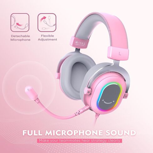 FIFINE Gaming Headset for PC-Wired Headphones with Microphone-7.1 Surround Sound Computer USB Headset for Laptop, Streaming Headphones on PS4/PS5, with EQ Mode, RGB, Soft Ear Pads - AmpliGame H6 in Saudi Arabia