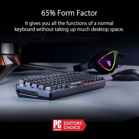 ASUS ROG Falchion Wireless 65% Mechanical Gaming Keyboard | 68 Keys, Aura Sync RGB, Extended Battery Life, Interactive Touch Panel, PBT Keycaps, Cherry MX Red Switches, Keyboard Cover Case in Kuwait