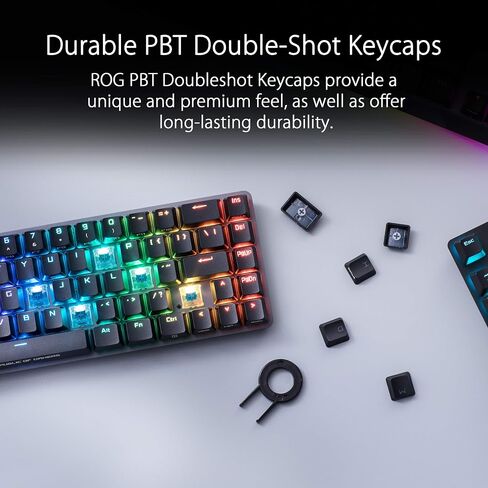 ASUS ROG Falchion Wireless 65% Mechanical Gaming Keyboard | 68 Keys, Aura Sync RGB, Extended Battery Life, Interactive Touch Panel, PBT Keycaps, Cherry MX Red Switches, Keyboard Cover Case in Kuwait