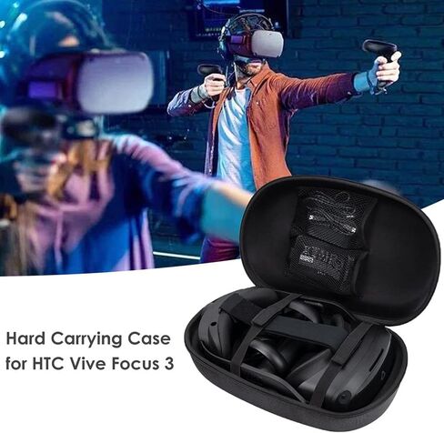 Case for HTC Vive Focus 3 VR Glasses,Hard Shockproof Focus 3 VR Virtual Reality Headset Accessories Carrying Case Bag with Disposable Eye Mask in Saudi Arabia