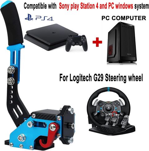 ترقية Obokidly 2-IN-1 USB Handbrake Support G920 المتوافقة مع XBOX ONE S/X + PC لـ Simracing Game Sim Rig مع لوحة ثابتة من الفولاذ المقاوم للصدأ (أحمر-3) in Kuwait