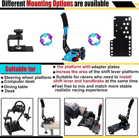 ترقية Obokidly 2-IN-1 USB Handbrake Support G920 المتوافقة مع XBOX ONE S/X + PC لـ Simracing Game Sim Rig مع لوحة ثابتة من الفولاذ المقاوم للصدأ (أحمر-3) in Kuwait