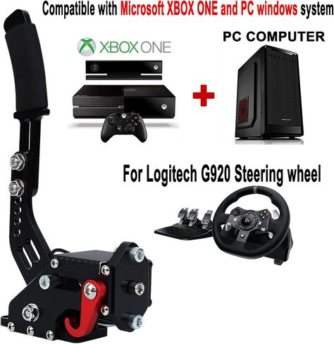 Obokidly Upgrade 2-IN-1 USB Handbrake Support G920 Compatible With XBOX ONE S/X + PC For Simracing Game Sim Rig With Stainless Steel Fixed Plate (Red-3) in Saudi Arabia