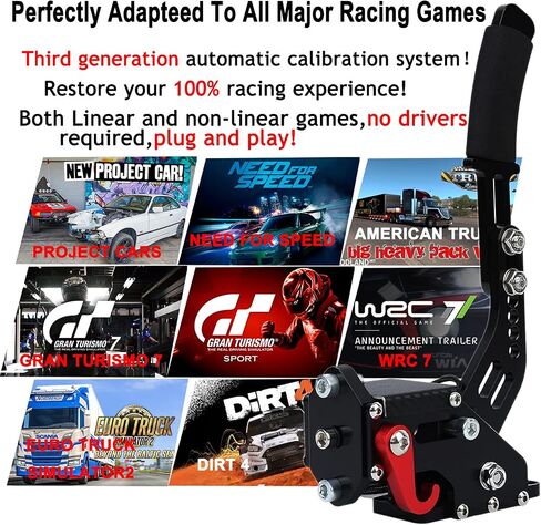 Obokidly Upgrade 2-IN-1 USB Handbrake Support G920 Compatible With XBOX ONE S/X + PC For Simracing Game Sim Rig With Stainless Steel Fixed Plate (Red-3) in Saudi Arabia