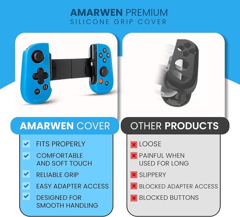 Silicone Grip Case Cover + Thumb caps for Backbone One Controller - Ergonomic and Protective Sleeve Skin Shell for an Enhanced Experience, Stronger Hold and Thicker Grip [for LIGHTNING VERSION] in Saudi Arabia