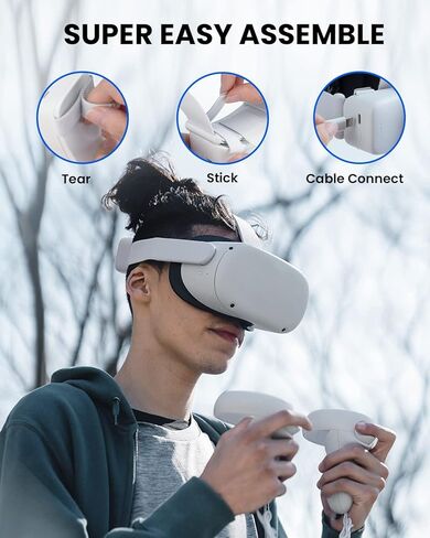 حزمة بطارية لـ Oculus Quest 2 - ملحقات لـ Meta Quest 2، بنك طاقة CIYOYO 6700 مللي أمبير VR لـ Oculus Quest 2/Pro وElite Strap الأصلي، وقت تشغيل إضافي 2.5-3.5 ساعة للآباء اللاعبين والأطفال in Kuwait
