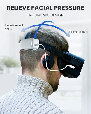 حزمة بطارية لـ Oculus Quest 2 - ملحقات لـ Meta Quest 2، بنك طاقة CIYOYO 6700 مللي أمبير VR لـ Oculus Quest 2/Pro وElite Strap الأصلي، وقت تشغيل إضافي 2.5-3.5 ساعة للآباء اللاعبين والأطفال in Kuwait