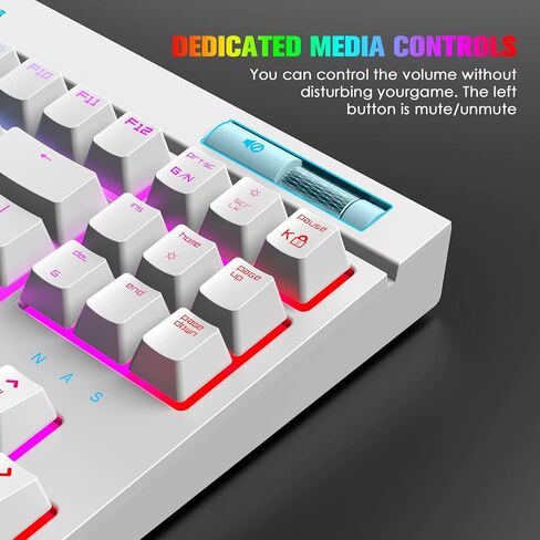 لوحة مفاتيح ميكانيكية للألعاب، Chroma RGB 18 نوعًا من لوحة المفاتيح المدمجة بإضاءة خلفية LED باللون الأزرق مع سلك من النوع C، 87 مفتاحًا مضادًا للظلال لألعاب الكمبيوتر - أسود in Kuwait