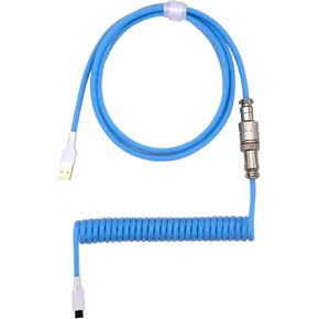 كابل لوحة المفاتيح ملفوف باللون البرتقالي من Kraken - كابل USB C ملفوف حرفيًا مع موصل Aviator للوحات مفاتيح الألعاب الميكانيكية (برتقالي) in Kuwait
