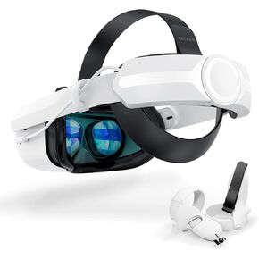 Head Strap with Battery for Oculus Quest 2, 5000mAh Fast Charging Battery Pack, Adjustable Replacement for Meta Quest 2 Elite Strap Accessories, Enhanced Comfort and Playtime in VR in Saudi Arabia