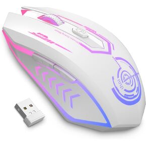 UHURU Wireless Gaming Mouse, Rechargeable 10000 DPI LED PC Mouse | ergonomic shell, 6 programmable buttons, 7 LED color modes, MMO RPG play, laptop/desktop use, Windows and Mac compatible in Saudi Arabia