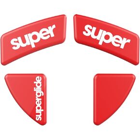 Superglide2 - New Controllable Speed Surface Fastest and Smoothest Mouse Feet/Glides Made with Ultra Strong Glass Smooth and Durable Sole for Razer Viper Ultimate [RED] in Saudi Arabia