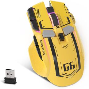 ATTACK SHARK G6 Gaming Mouse, Wired/Wireless/Bluetooth Tri Modes, 5 Adjustable DPI and 11 RGB Backlit, Rechargeable Silent Computer Gaming Mice for Windows/Android/MAC/iOS(Grey)
