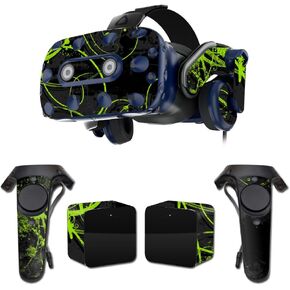 MightySkins Skin متوافق مع سماعة HTC VIVE Pro VR - Green Distortion | غطاء لاصق من الفينيل الواقي والمتين والفريد | سهل التطبيق والإزالة وتغيير الأنماط | صنع في الولايات المتحدة الأمريكية in Kuwait