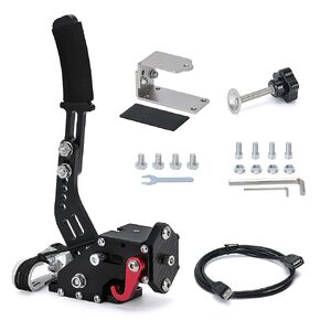 فرملة يد USB للكمبيوتر الشخصي 64 بت لألعاب سباق السيارات SIM G25/ G27/G29 T500 من الفولاذ والألمنيوم قابلة للتعديل للكمبيوتر الشخصي Windows PS باللون الأسود مع مشبك in Kuwait