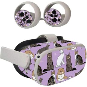 MightySkins Skin Compatible with Oculus Quest 2 - Cat Chaos | Protective, Durable, and Unique Vinyl Decal wrap Cover | Easy to Apply, Remove, and Change Styles | Made in The USA (OCQU2-Cat Chaos) in Kuwait