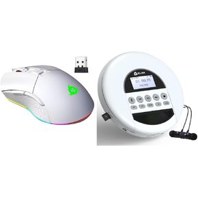 ماوس الألعاب اللاسلكي KLIM Blaze القابل لإعادة الشحن RGB ومشغل الأقراص المضغوطة المحمول Nomad Walkman مع حزمة بطارية طويلة الأمد in Saudi Arabia