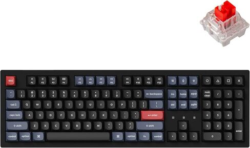 Keychron K10 Pro Wireless Custom Mechanical Keyboard, Full-Size QMK/VIA Programmable Bluetooth/Wired RGB Backlight with Hot-swappable Keychron K Pro Red Switch Compatible with Mac Windows Linux in Saudi Arabia