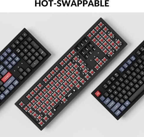 Keychron K10 Pro Wireless Custom Mechanical Keyboard, Full-Size QMK/VIA Programmable Bluetooth/Wired RGB Backlight with Hot-swappable Keychron K Pro Red Switch Compatible with Mac Windows Linux in Saudi Arabia