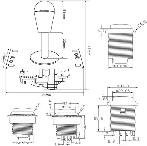 تتضمن مجموعة أدوات عصا التحكم Avisiri Avisiri 1 Player Arcade Buttons Joystick DIY عدد 1 مقبض Ellipse Balltop Stick 10x LED Arcade Button 1x USB Encoder Controller for PC MAME Raspberry Pi Windows (أزرق) in Kuwait