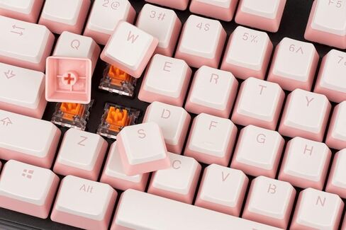 مجموعة Pudding Keycap للوحات المفاتيح الميكانيكية، مجموعة من 104 مفاتيح، ملف تعريف OEM، تخطيط باللغة الإنجليزية (الولايات المتحدة) (وردي وأبيض) in Kuwait