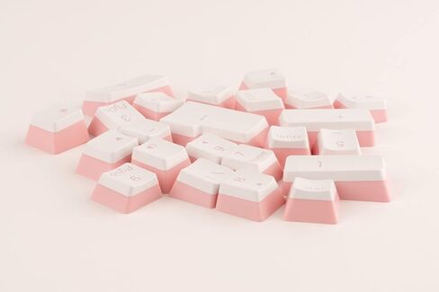 مجموعة Pudding Keycap للوحات المفاتيح الميكانيكية، مجموعة من 104 مفاتيح، ملف تعريف OEM، تخطيط باللغة الإنجليزية (الولايات المتحدة) (وردي وأبيض) in Kuwait