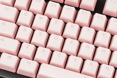 مجموعة Pudding Keycap للوحات المفاتيح الميكانيكية، مجموعة من 104 مفاتيح، ملف تعريف OEM، تخطيط باللغة الإنجليزية (الولايات المتحدة) (وردي وأبيض) in Kuwait