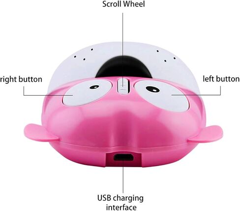 FLY WAY Cute Wireless Mouse, Cartoon Dog 2.4GHz Rechargeable Cordless Mouse with Nano USB Receiver Children Mice Kids Gaming Mouse for Notebook,Laptop,PC,Desktop (black) in Saudi Arabia