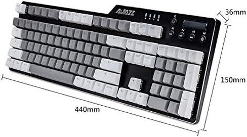 AK35I Wired Full-Size Mechanical Gaming Keyboard with Brown Switches, Grey-White Matching PBT Keycaps, Anti-Ghosting Multimedia Keys Roller, White Backlit, Programmable Macro, Aluminum Black in Saudi Arabia