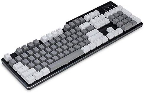 AK35I Wired Full-Size Mechanical Gaming Keyboard with Brown Switches, Grey-White Matching PBT Keycaps, Anti-Ghosting Multimedia Keys Roller, White Backlit, Programmable Macro, Aluminum Black in Saudi Arabia