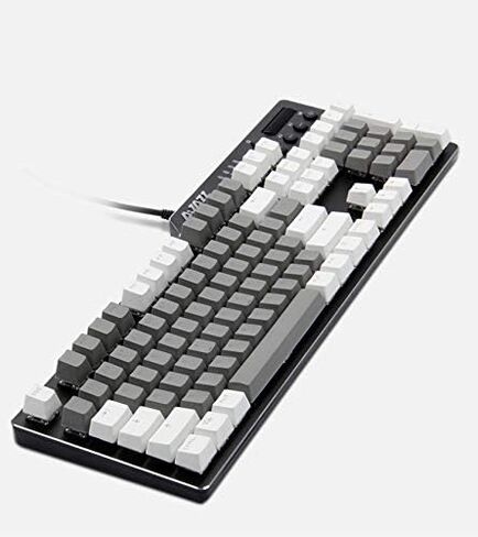 AK35I Wired Full-Size Mechanical Gaming Keyboard with Brown Switches, Grey-White Matching PBT Keycaps, Anti-Ghosting Multimedia Keys Roller, White Backlit, Programmable Macro, Aluminum Black in Saudi Arabia