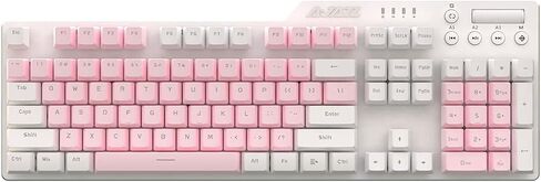 AK35I Wired Full-Size Mechanical Gaming Keyboard with Brown Switches, Grey-White Matching PBT Keycaps, Anti-Ghosting Multimedia Keys Roller, White Backlit, Programmable Macro, Aluminum Black in Saudi Arabia