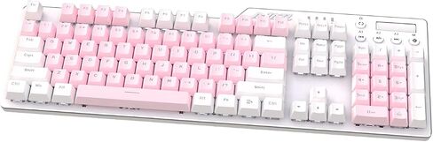 AK35I Wired Full-Size Mechanical Gaming Keyboard with Brown Switches, Grey-White Matching PBT Keycaps, Anti-Ghosting Multimedia Keys Roller, White Backlit, Programmable Macro, Aluminum Black in Saudi Arabia