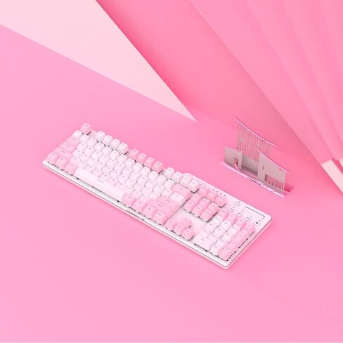 AK35I Wired Full-Size Mechanical Gaming Keyboard with Brown Switches, Grey-White Matching PBT Keycaps, Anti-Ghosting Multimedia Keys Roller, White Backlit, Programmable Macro, Aluminum Black in Saudi Arabia