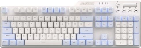 AK35I Wired Full-Size Mechanical Gaming Keyboard with Brown Switches, Grey-White Matching PBT Keycaps, Anti-Ghosting Multimedia Keys Roller, White Backlit, Programmable Macro, Aluminum Black in Saudi Arabia