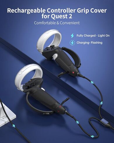 ZYBER Rechargeable Controller Grips for Meta Quest 2 Accessories,ZYBER Charging Dock for Meta Quest 2 in Kuwait