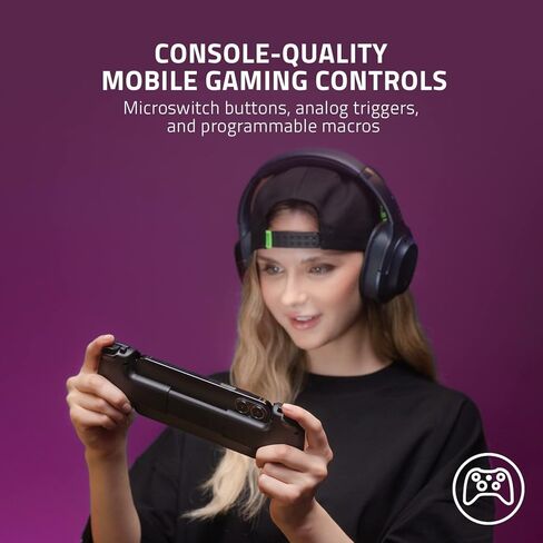 Razer Kishi V2 Mobile Gaming Controller for iPhone: Console Quality Gaming Controls - Universal Fit with Extendable Bridge - Stream PC, PlayStation Games - Ultra Low Latency - Ergonomic Design (Renewed) in Kuwait