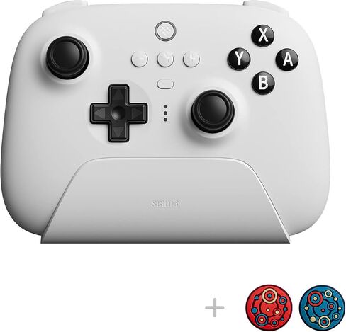 8Bitdo Ultimate 2 Bluetooth Controller with Charging Dock - Black | TMR Joysticks, Switchable Hall Effect/Tactile Triggers, Motion Control, RGB Fire Ring, Back Buttons, for Switch/Switch 2 & PC in Kuwait