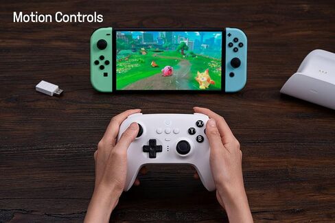 8Bitdo Ultimate 2 Bluetooth Controller with Charging Dock - Black | TMR Joysticks, Switchable Hall Effect/Tactile Triggers, Motion Control, RGB Fire Ring, Back Buttons, for Switch/Switch 2 & PC in Kuwait