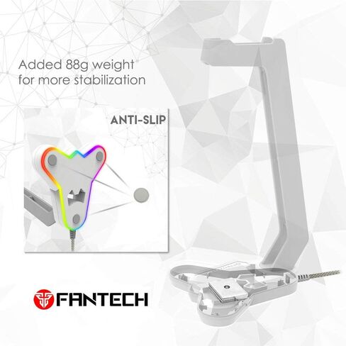 FANTECH Tower RGB Headset Stand, Headphone Holder for Gamers Gaming PC Accessories (White) in Saudi Arabia