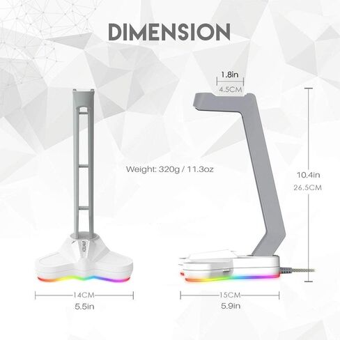 FANTECH Tower RGB Headset Stand, Headphone Holder for Gamers Gaming PC Accessories (White) in Saudi Arabia