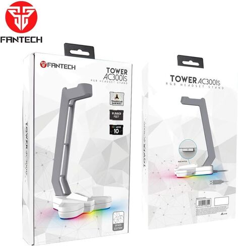 FANTECH Tower RGB Headset Stand, Headphone Holder for Gamers Gaming PC Accessories (White) in Saudi Arabia