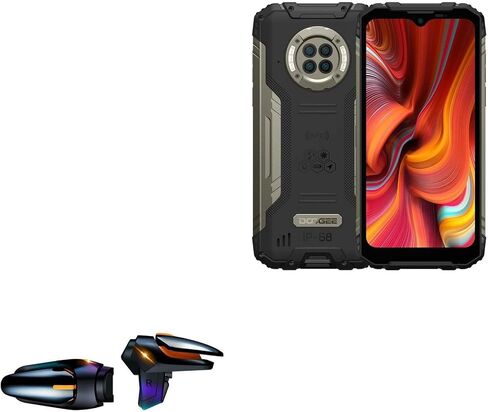 BoxWave Gaming Gear for Doogee S96 Pro (Gaming Gear by BoxWave) - Touchscreen QuickTrigger Auto, Trigger Buttons Autofire Gaming Mobile FPS for Doogee S96 Pro - Jet Black in Saudi Arabia