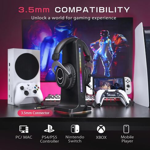 FIFINE Gaming Headset with Detachable Microphone, Over-Ear Headset Wired with Passive Noise Canceling, 3.5mm Audio Jack, RGB, for Switch, Xbox, PC, PS4/PS5 Controller, Gamer Headset-AmpliGame H3 in Kuwait