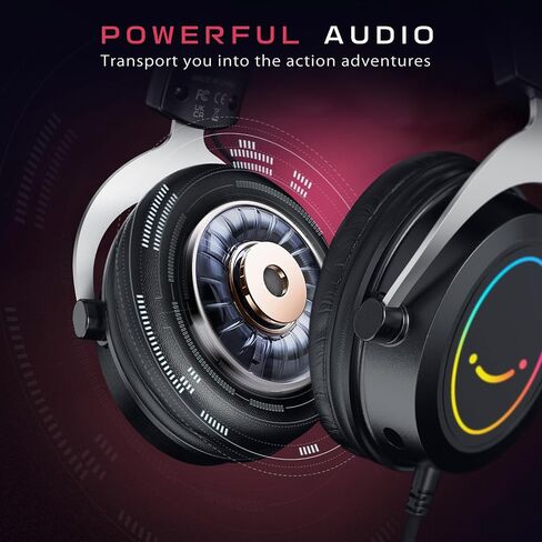 FIFINE Gaming Headset with Detachable Microphone, Over-Ear Headset Wired with Passive Noise Canceling, 3.5mm Audio Jack, RGB, for Switch, Xbox, PC, PS4/PS5 Controller, Gamer Headset-AmpliGame H3 in Kuwait